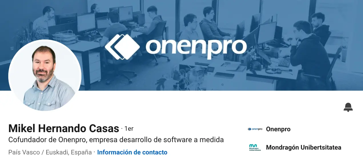 Mikel Hernando Casas, Gerente en Onenpro, Arrasate-Mondragón